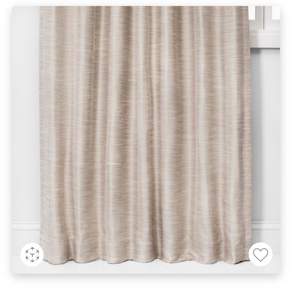 4 panels of 52x84” beige faux silk room darkening drapes - Picture 3 of 7